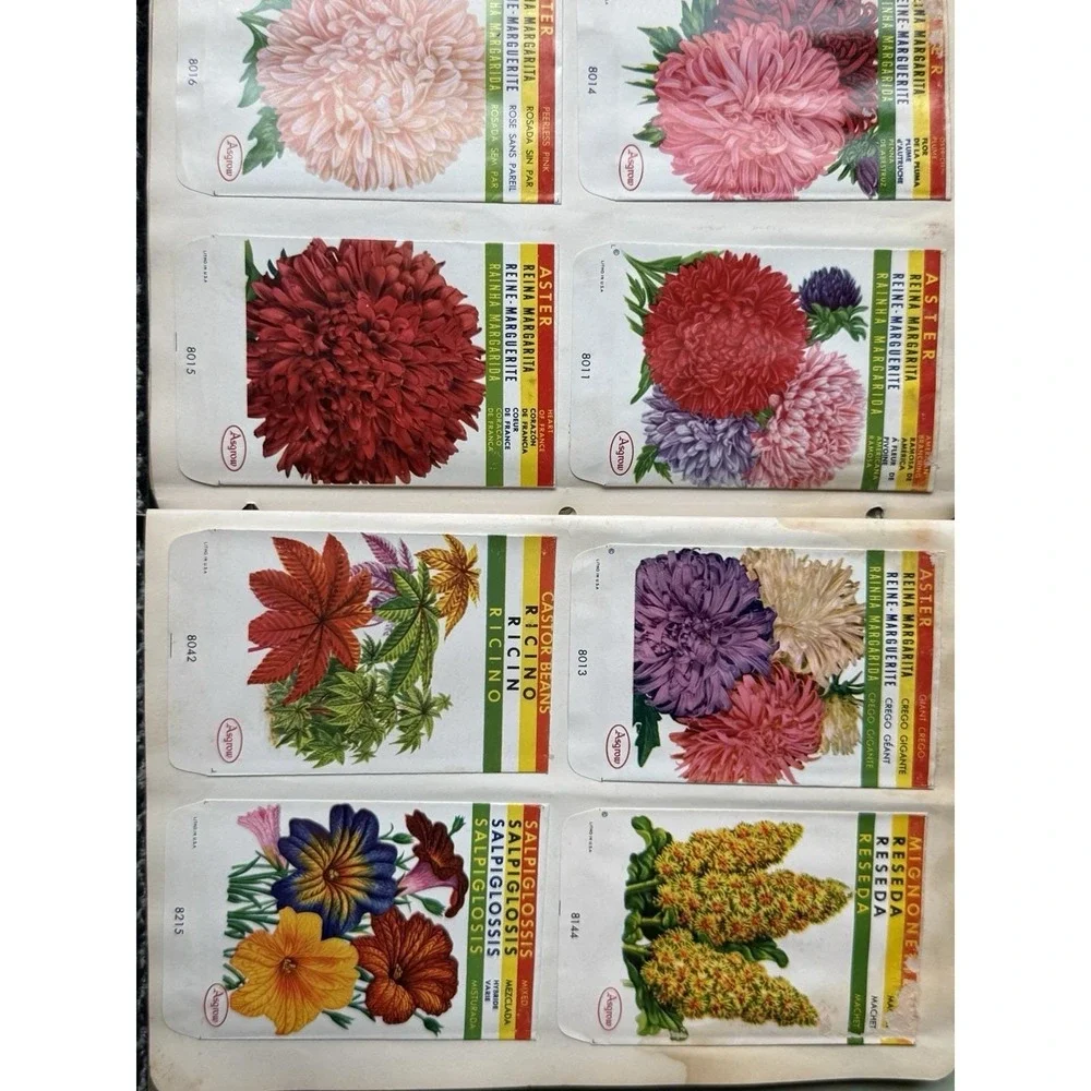 VTG rare 1950s-60s Asgrow Seed Salesman Sample Book 280+ Labels Accopress Binder